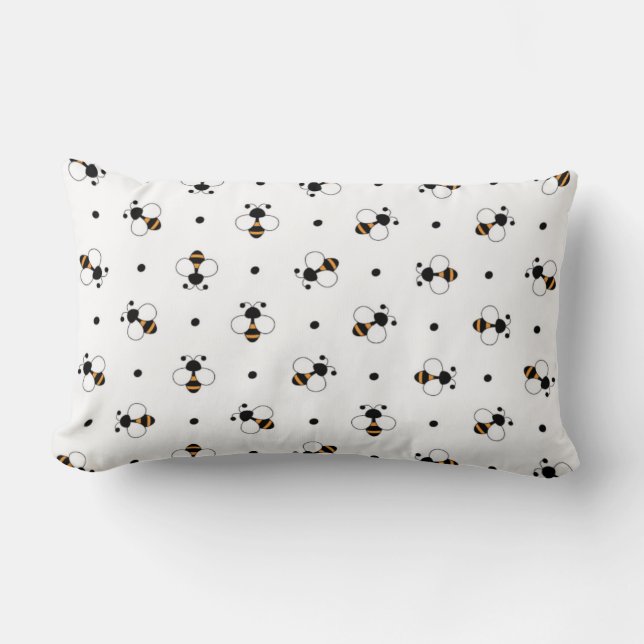 Cute Bumblebee Pillow Lumbarkudde (Framsida)
