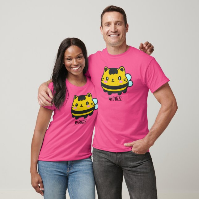 Cute Bumblebeskatt med Personlig Text T Shirt (Unisex)