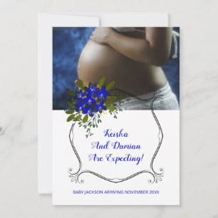 Cute Bump och Lila Flower WANAN Gravid Baby Meddelande