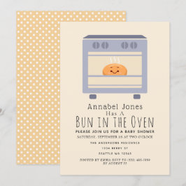 Cute Bun i Oven Gender-Neutralt Baby Inbjudningar