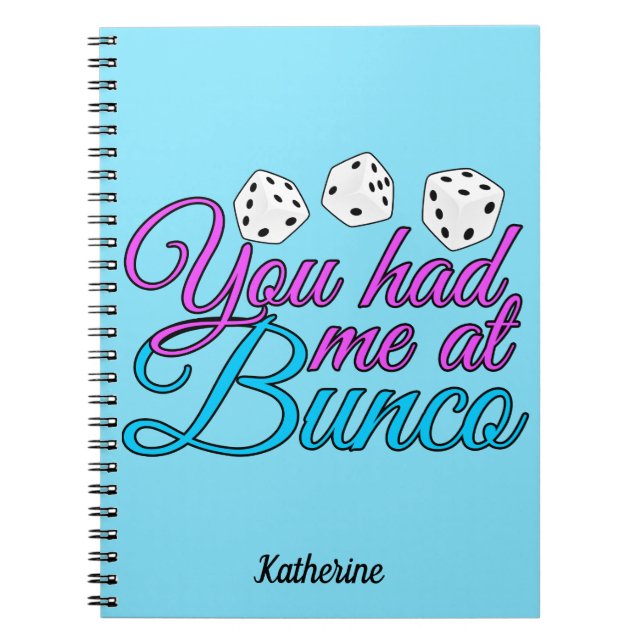 Cute Bunco Game Nattblå Personlig Anteckningsbok (Framsidan)