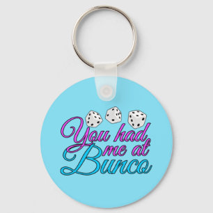 Cute Bunco Game Night Rosa Blue Dice Nyckelring