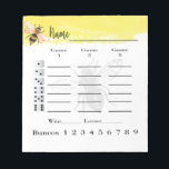Cute Bunco Score Lakan Bee Anteckningsblock<br><div class="desc">Temat "Cute Bee" i gult och svart färg skapar en underbar Bunco- eller Bunko-poäng i lakan pad. Perfekt till din drottning Bes dam natt ut från Bunco-matchen i party. Underbar för vårtids- och sommartidsteman eller hela året.</div>