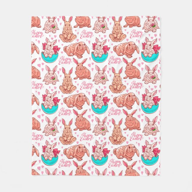 Cute Bunnies Fleece Blanket (Framsidan)