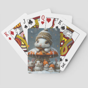 Cute Bunnies i Snö-vinter-uppspelningskort Casinokort