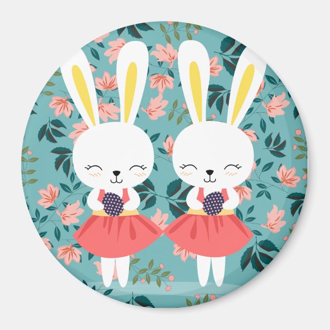 Cute Bunnies Magnet (Framsidan)