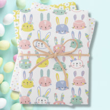 Cute Bunnies med blommor i pastel färg
