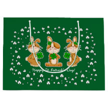 Cute Bunnies med Shamrocks St.Patrick's Day