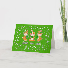 Cute Bunnies med Shamrocks St. Patrick's Day Kort
