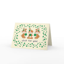 Cute Bunnies med Shamrocks St. Patrick's Day