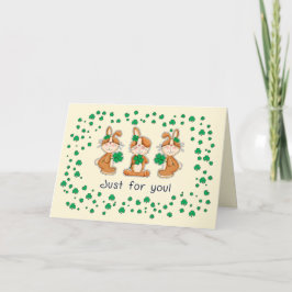 Cute Bunnies med Shamrocks St. Patrick's Day Kort