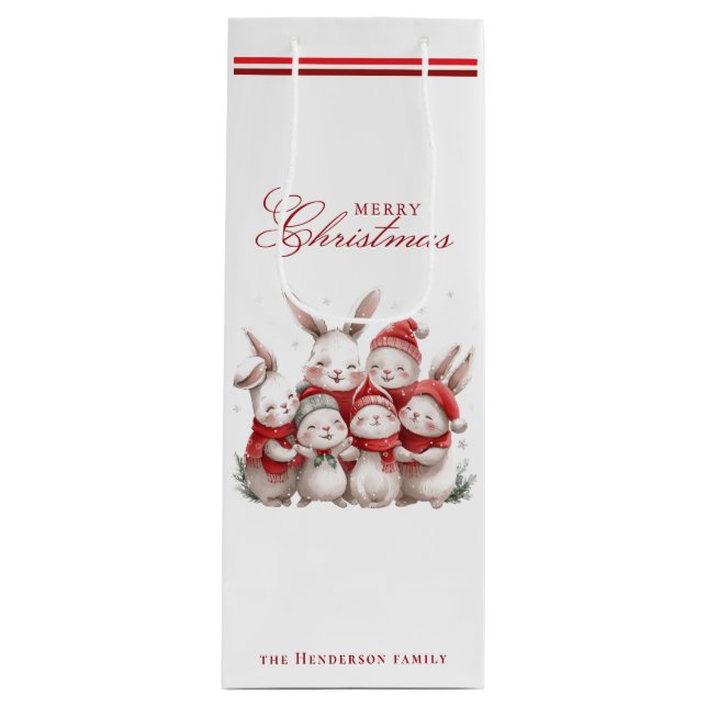 Cute bunnies och Custom Name God jul White (Framsidan)