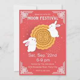 Cute Bunnies och Mooncoa Mid-Autumn Festival Inbjudningar