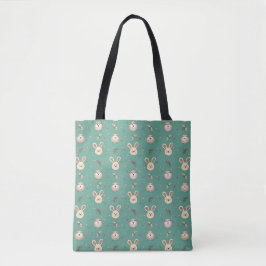 Cute Bunnies, Owls and Moths Tote Tygkasse