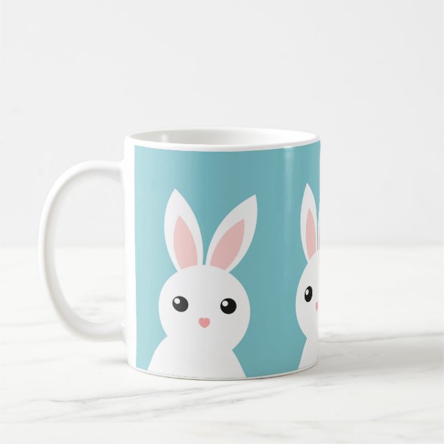 Cute bunnies på blå bakgrund Mugg (Vänster)