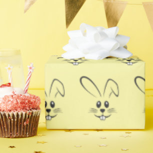 Cute Bunnies på Gult Presentpapper