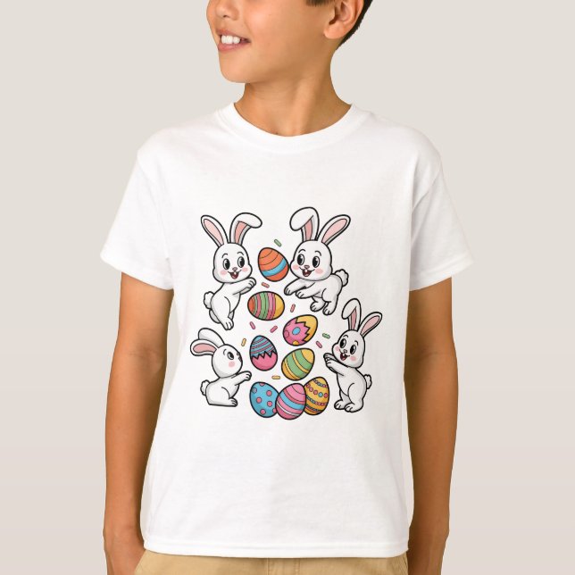 Cute Bunnies-Påskägg T Shirt (Framsida)