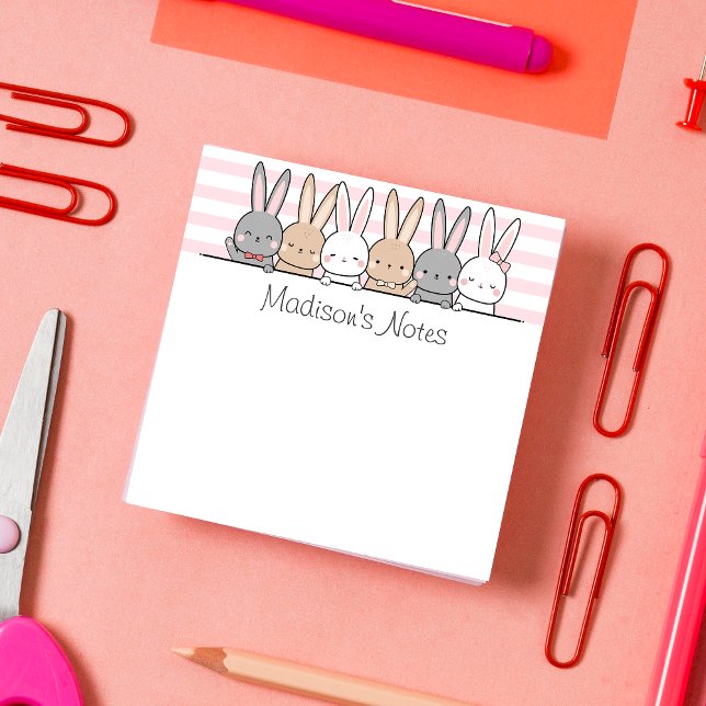 Cute Bunnies Personlig Post-it Block (Skapare uppladdad)