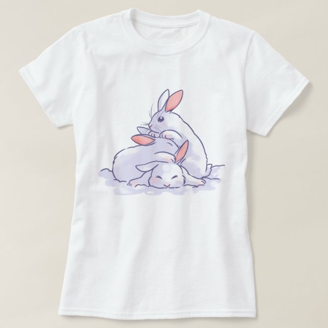 Cute Bunnies T Shirt (Design framsida)