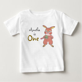 Cute Bunny 1:a födelsedagen Baby T-Shirt