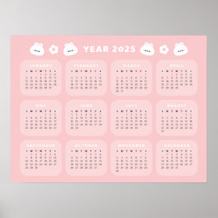Cute Bunny 2025 Kalender Poster
