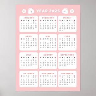 Cute Bunny 2025 Kalender Poster