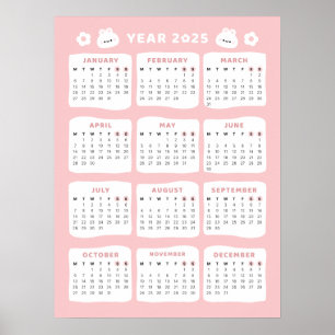Cute Bunny 2025 Kalender Poster