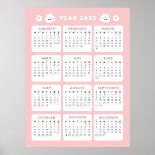 Cute Bunny 2025 Kalender Poster
