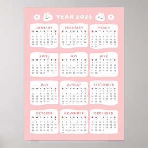 Cute Bunny 2025 Kalender Poster