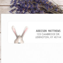 Cute Bunny-adressetikett