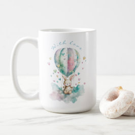 Cute bunny AÉRONAUTE, personnalisé Kaffemugg