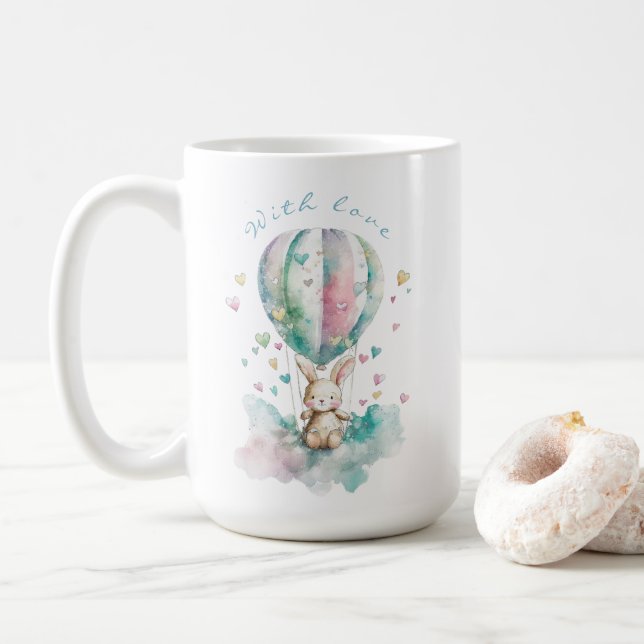 Cute bunny AÉRONAUTE, personnalisé Kaffemugg (Med munk)
