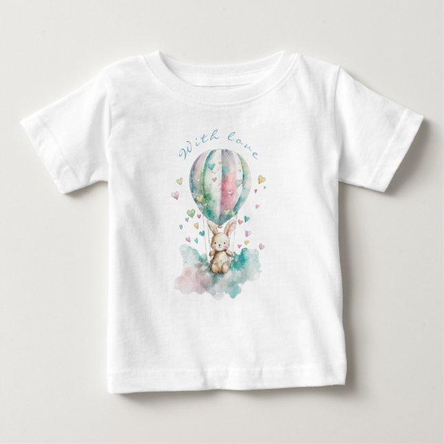 Cute bunny AÉRONAUTE, personnalisé T Shirt (Framsida)