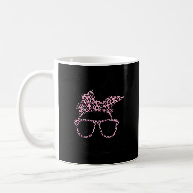 Cute Bunny Ansikte Leopard Glass Headband Lycklig  Kaffemugg (Vänster)