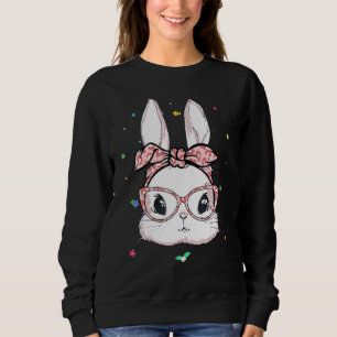 Cute Bunny Ansikte Leopard Glass Headband Lycklig T Shirt