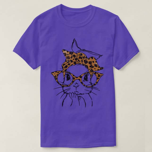 Cute Bunny Ansikte Leopard Skriv ut glas Bandana Ö T Shirt (Design framsida)