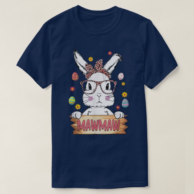 Cute Bunny Ansikte Leopard Skriv ut glasmassan Maw T Shirt (Design framsida)