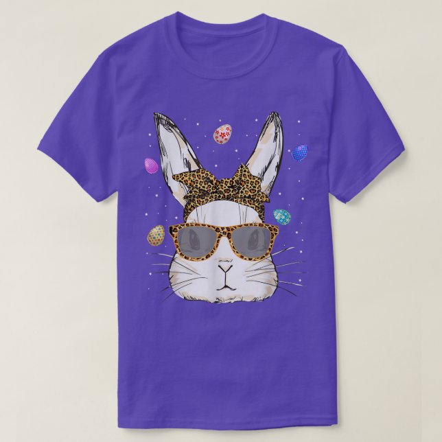 Cute Bunny Ansikte Leopard Skriv ut Glasskorpa Öst T Shirt (Design framsida)