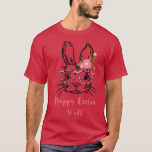 Cute Bunny Ansikte med glasögon Leopard Skriv ut L T Shirt
