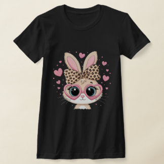 Cute Bunny Ansikte med Glass Påsk Tie Dye T Shirt