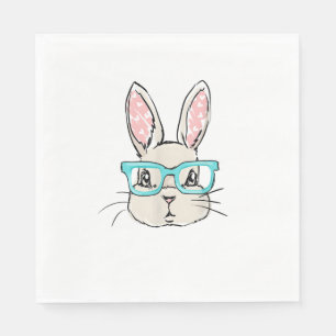 Cute Bunny Ansikte med Rosa glasögon, Påsk-kanin F Pappersservett