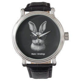 Cute Bunny Ansikte med solglasögon För barn Armbandsur