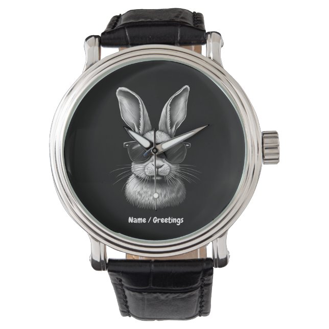 Cute Bunny Ansikte med solglasögon För barn Armbandsur (Framsida)