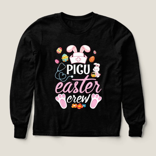 Cute Bunny Ansikte Påskägg Lycklig-dagen T Shirt (Design framsida)