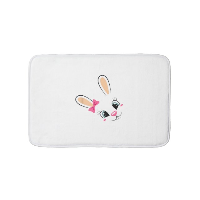 Cute Bunny Ansikte Påskhare Funny Rabbit Girls Ea Badrumsmatta (Framsidan)