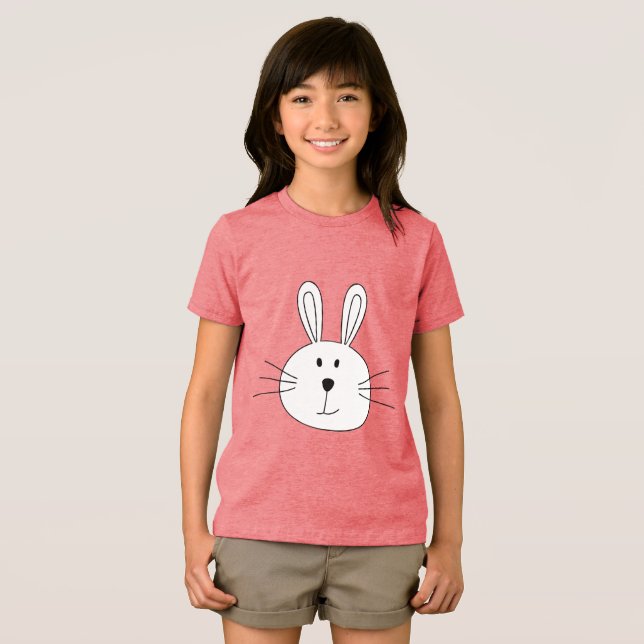 Cute Bunny Ansikte T Shirt (Framsida Full)