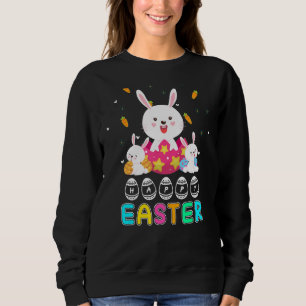 Cute Bunny Ansikte Tie Dye Glass Headband Lycklig T Shirt