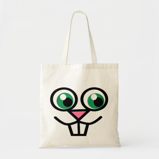 Cute Bunny Ansikte Tote Bag Tygkasse (Framsidan)