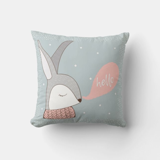 Cute Bunny Baby Pillow Kudde (Framsida)