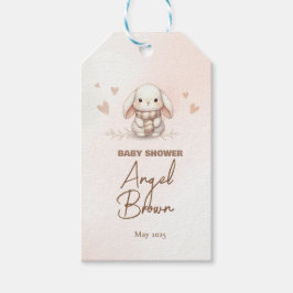 Cute Bunny Baby Shower Favor Tag Presentetikett